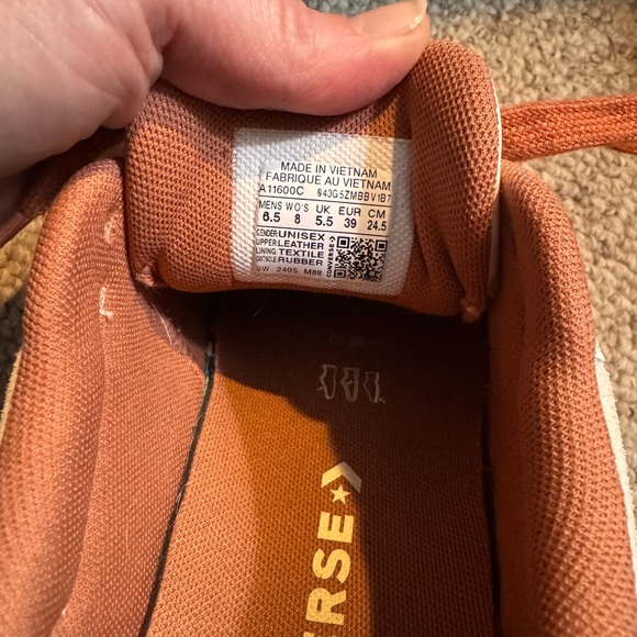 Converse Leather White and Orange Sneakers - Picture 6 of 6